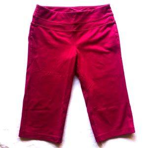 Prana red leggings, crop capris straight leg small